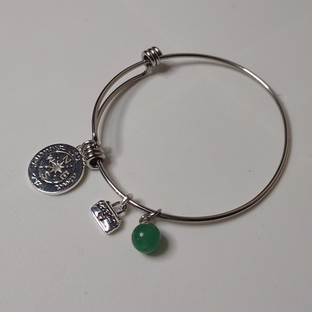 Cute Silver Tone Adventure Journey Bracelet